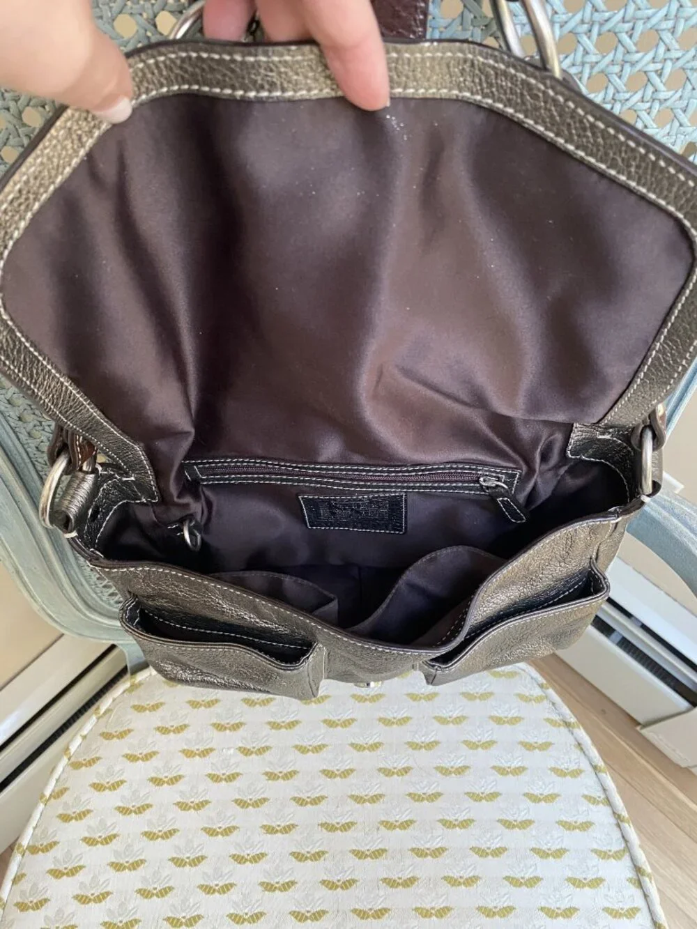 Vintage Coach Metallic Leather Chelsea Flap Bag